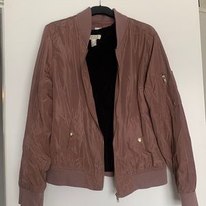 Rose gold bomber jacket